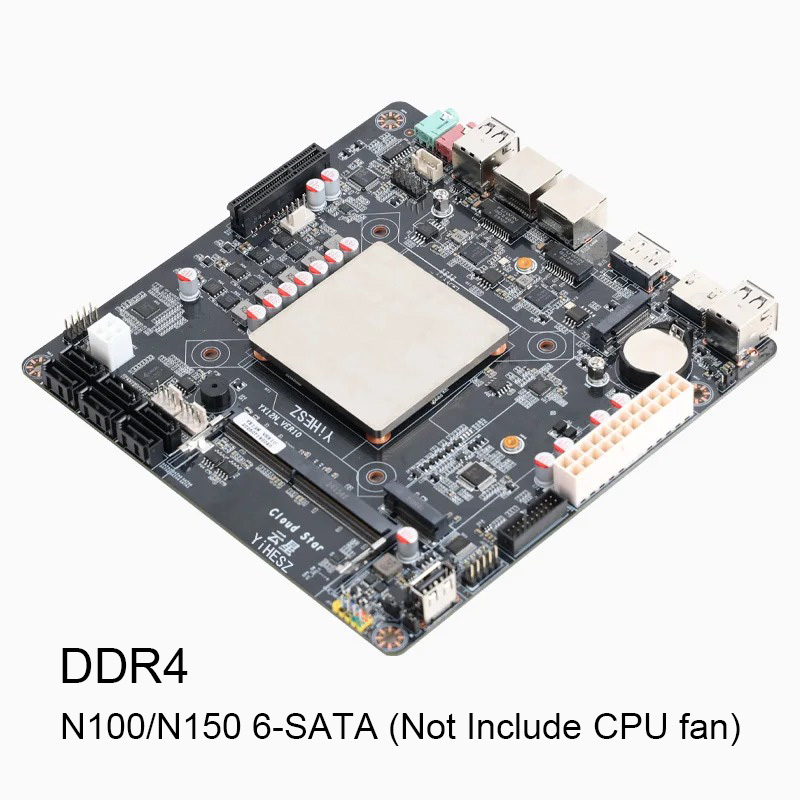 Nas Motherboard N100 6 Sata - 6베이 N100/N150 NAS 마더보드 DDR4 6