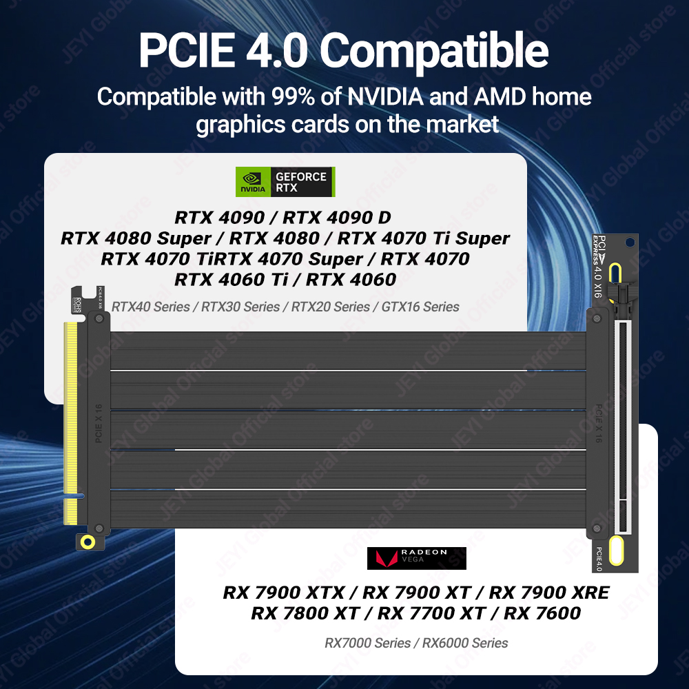 JEYI PCIe 4.0 라이저 케이블 90도, PCI - Pcie 4.0 X16 Riser Cable 90 Degree 리뷰 및 가격