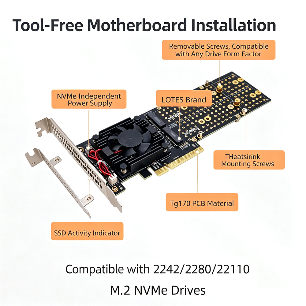 PCIe 3.0 X8 4베이 M.2 NVMe 확장 카드 - Quad M.2 Nvme Pcie Bifurcation Card 리뷰 및 가격
